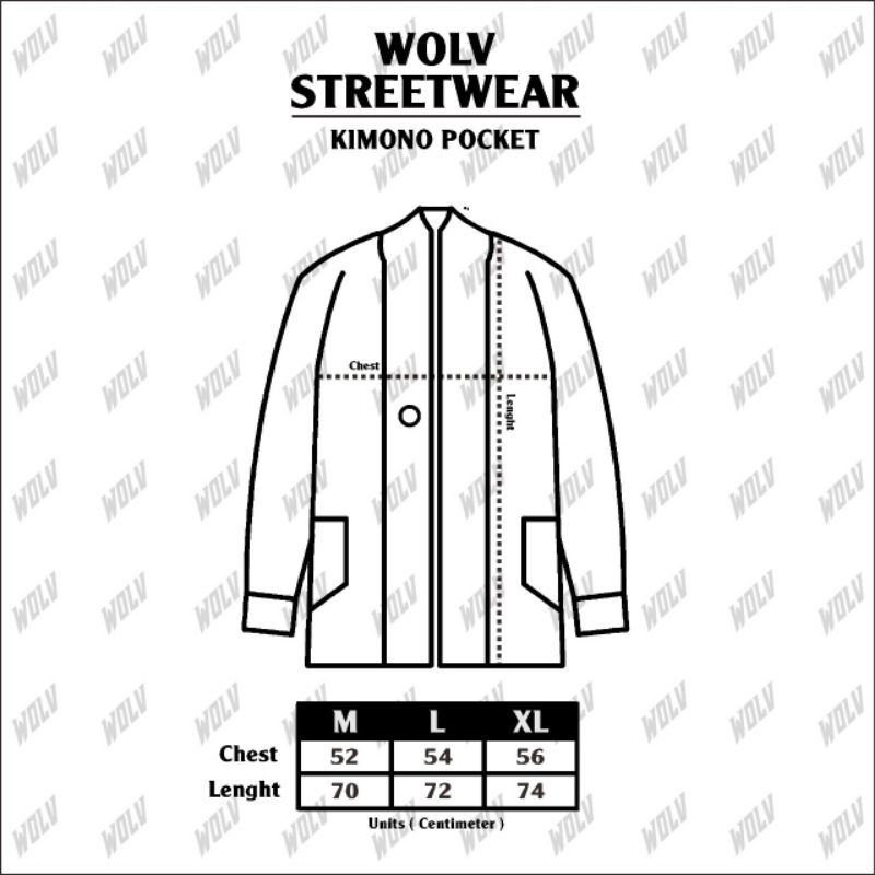 JACKET KIMONO POCKET BASIC WOLVPACK STREETWEAR