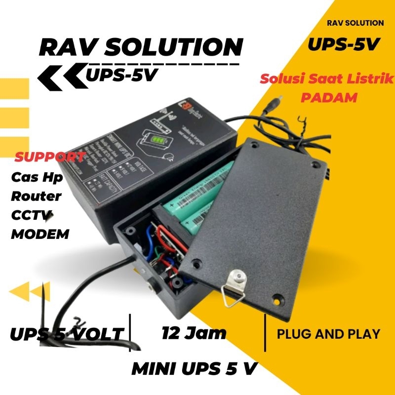 UPS 5 VOLT - BATRE BACKUP 5 VOLT KUAT 12 JAM