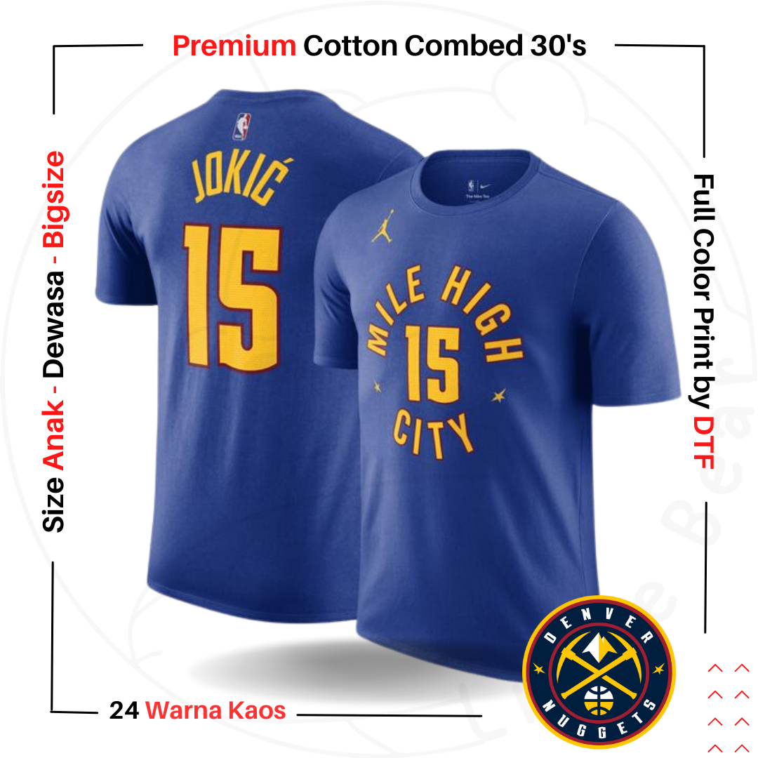 Kaos DENVER NUGGETS JOKIC NBA - Tshirt BasketBall NBA - DENVER NUGGETS - JOKIC