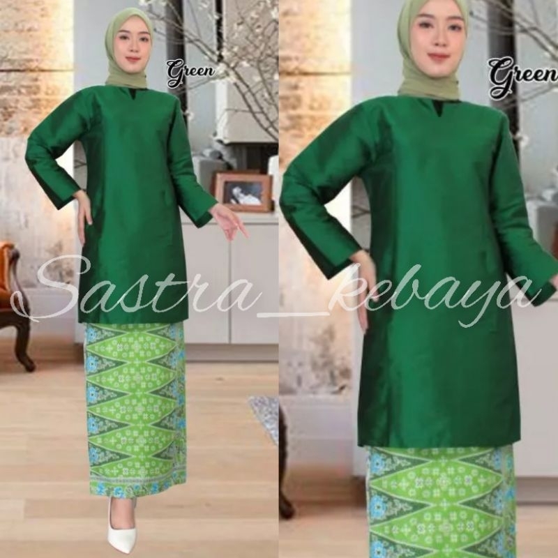 Baju kurung taffeta polosan jumbo // atasan baju kurung taffeta melayu // atasan baju kurung bahan t