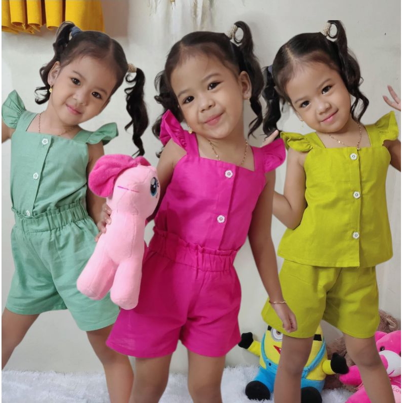 ONESET ANAK LOPIKA BAHAN KATUN LINEN USIA 1-5TH