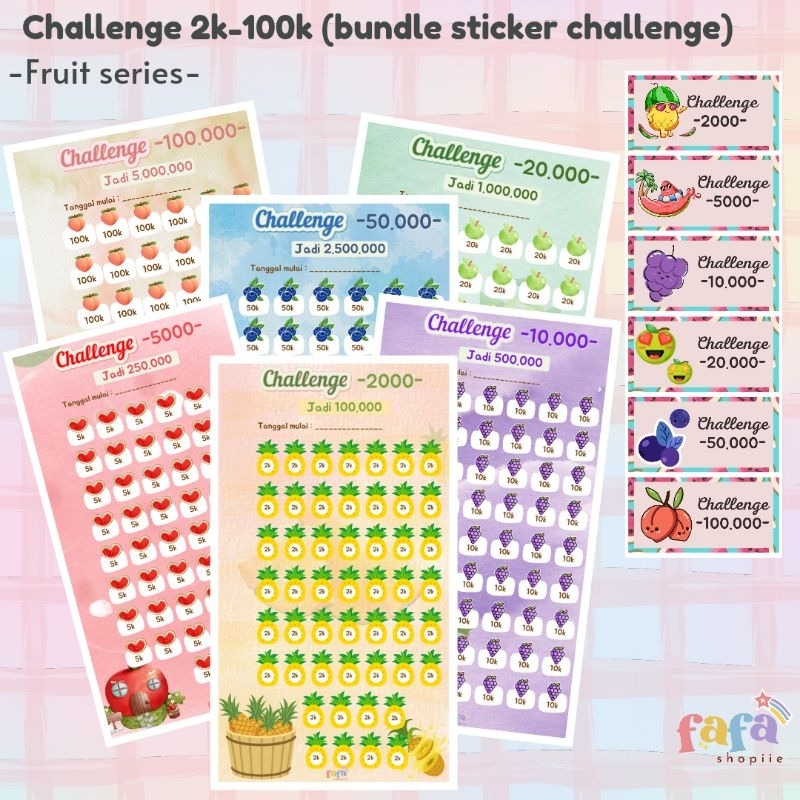 

Tantangan menabung 2k-100k (Bundling 6 sticker)