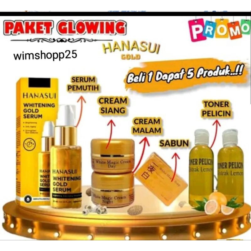 Paket Glowing Hanasui 5in1 Toner 2pcs