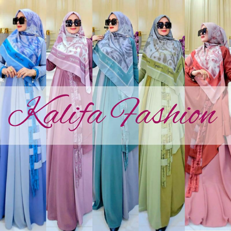 Queen Series ORI by Syafeera Syar'i / Set Scarf Syafeera / Gamis Set Syar'i / Gamis Pesta / Dress Sy