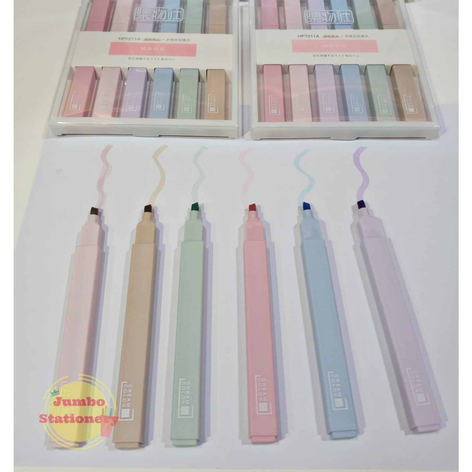 Highlighter Set Pastel Color Warna Pastel 6 pcs