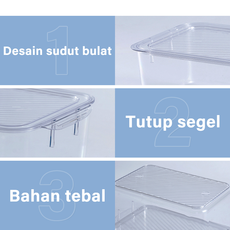 Letyeah &amp; Kaizenliving Kotak Penyimpanan Kulkas Makanan Untuk Wadah Sayur Buah Organizer Multifungsi Food Storage Box