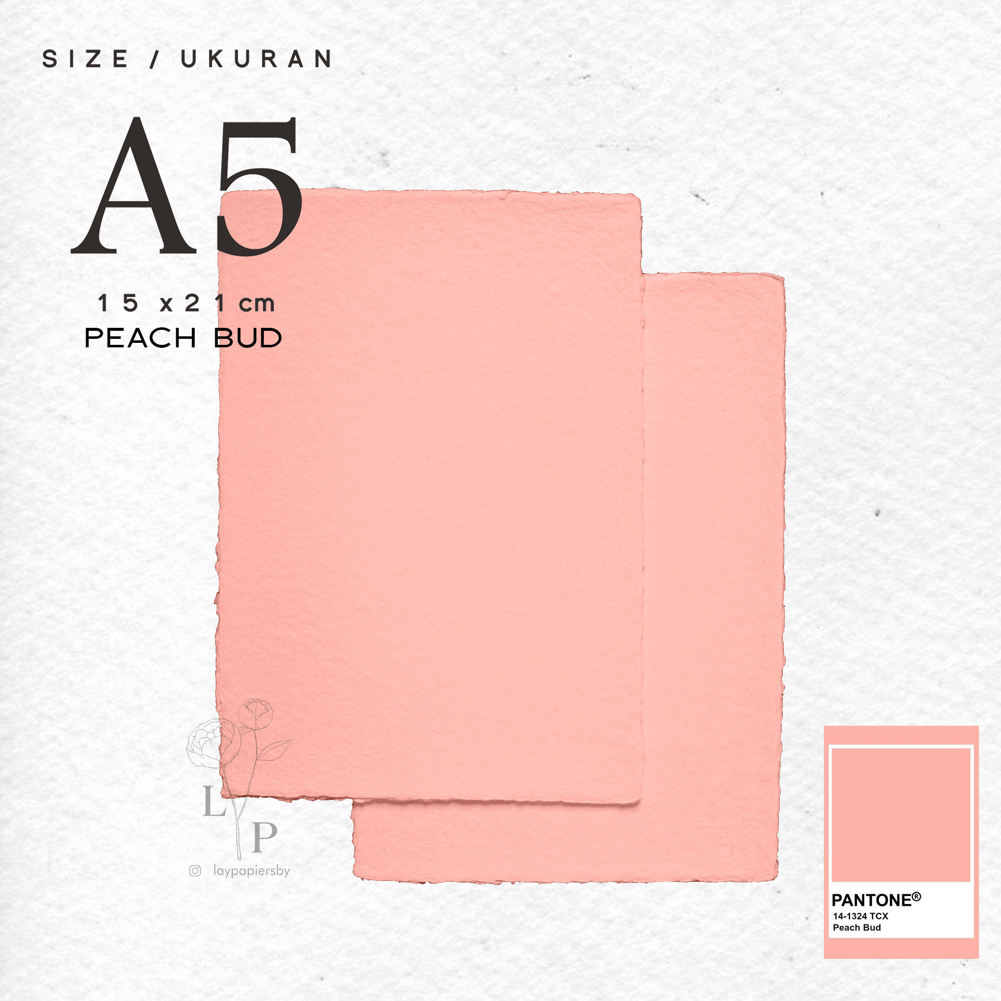 

Kertas Daur Ulang / Handmade Paper / Recycle Paper - warna Peach Bud