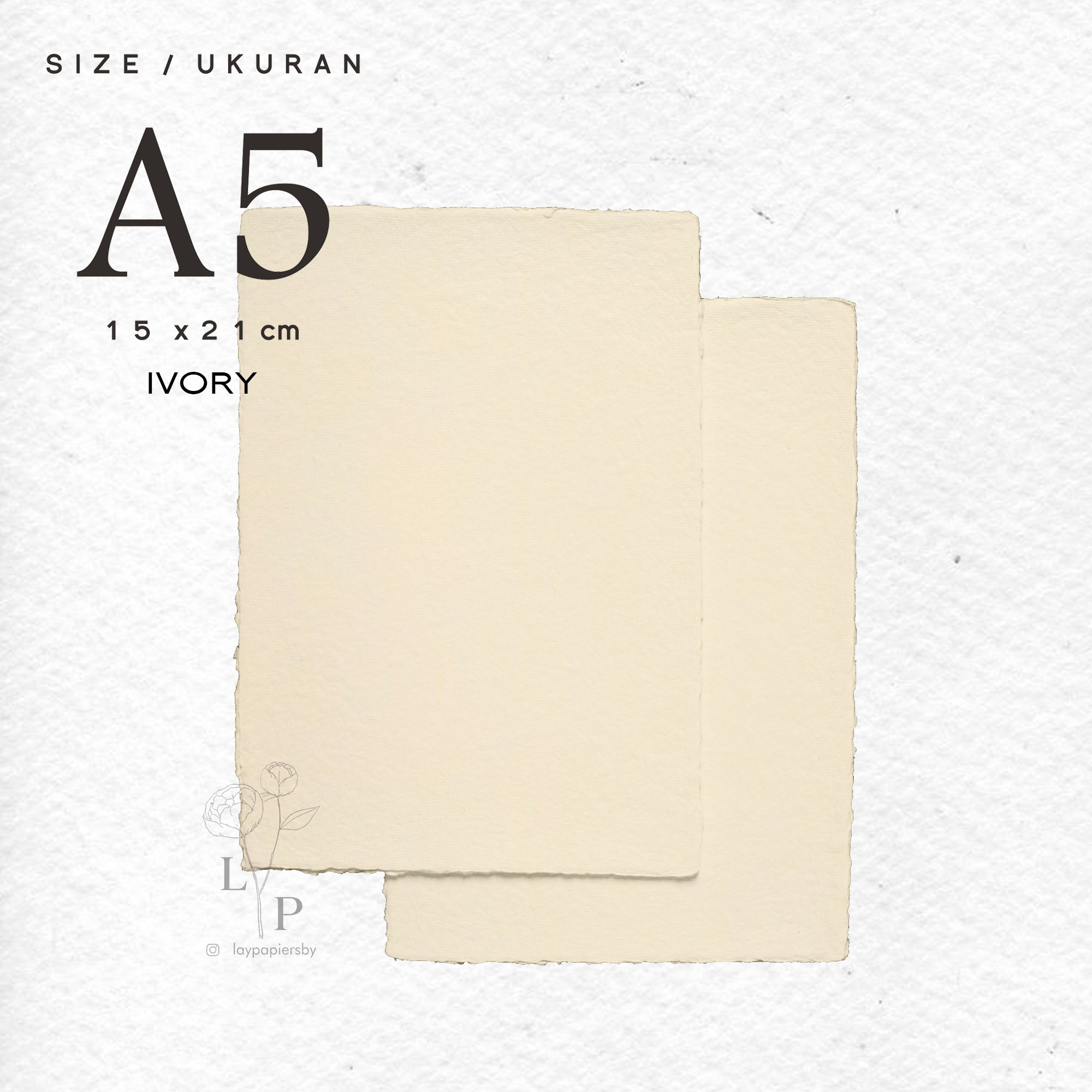 

Handmade Paper / Kertas Daur Ulang - Ivory