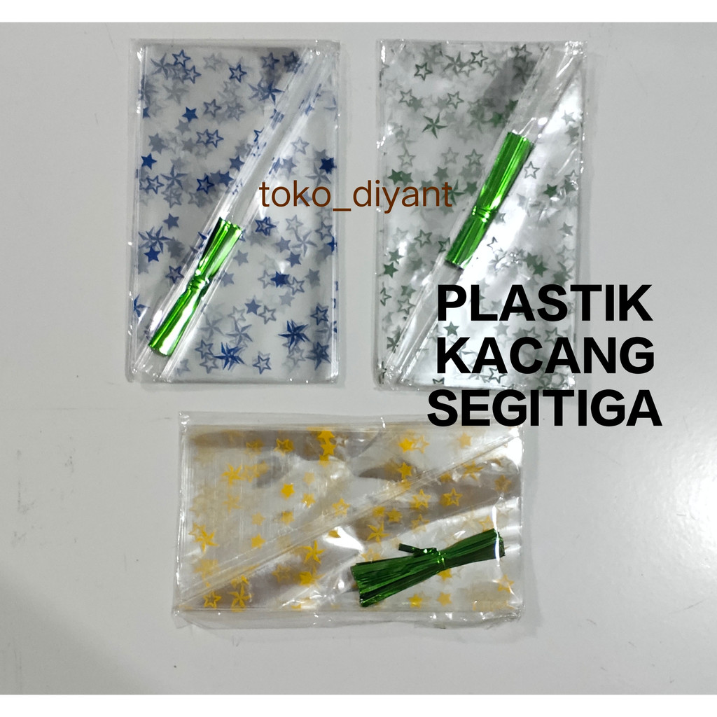 Plastik Segitiga Kacang 50 lbr / plastik contong kacang snack + pengait tali