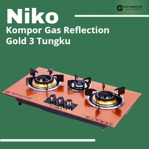 NIKO Kompor Tanam Reflection Gold Series 3 Tungku Kaca Bergaransi