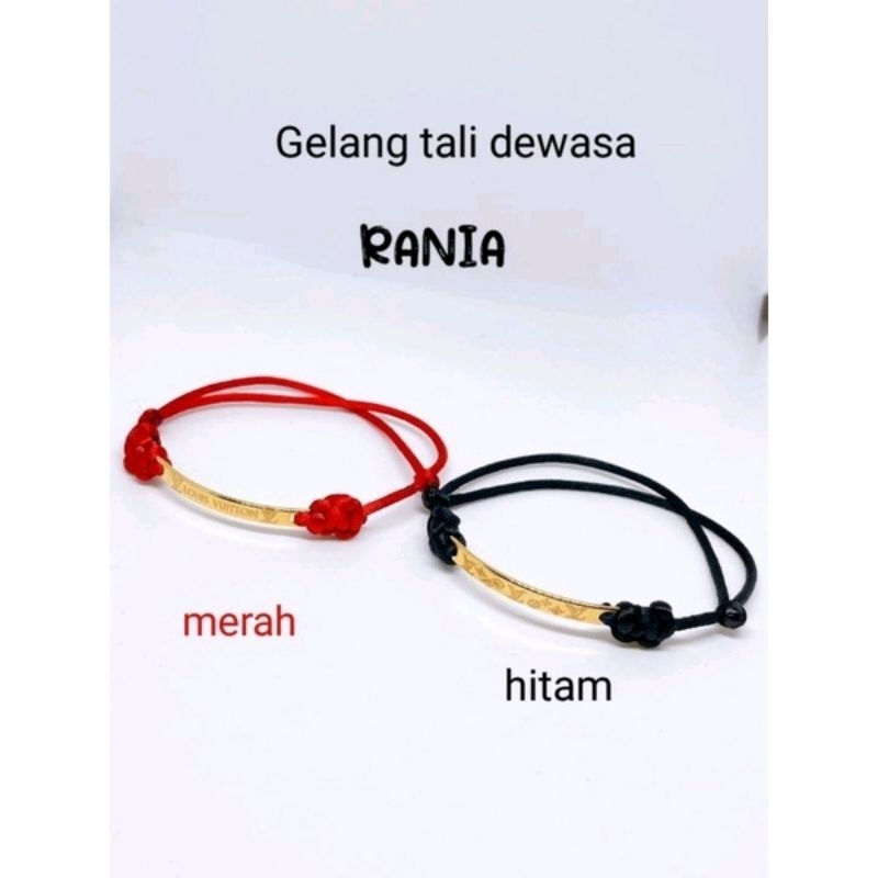 gelang tali serut + liontin plat emas kadar 375/8k