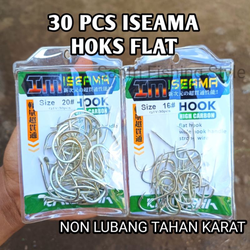 Katyusha hook 30pcs iseama flat kail asist kail jigging High carbon hok putih tahan karat kuat hoks iseama kail metal jig