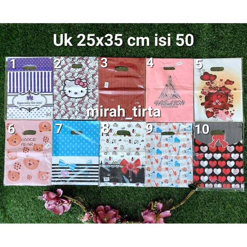 

❤Termurah❤ kantong plong motif .kantong kresek olshop. online shop motif plastik motif 25x35