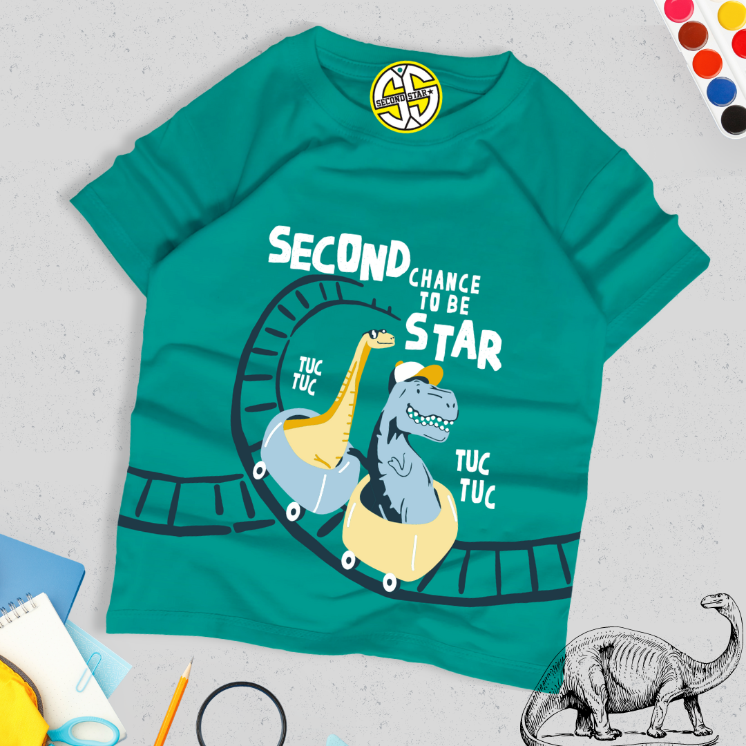 Second Star baju anak Laki-laki perempuan  Kaos oblong 1 - 12 tahun unik Motif Dino dan Hewan