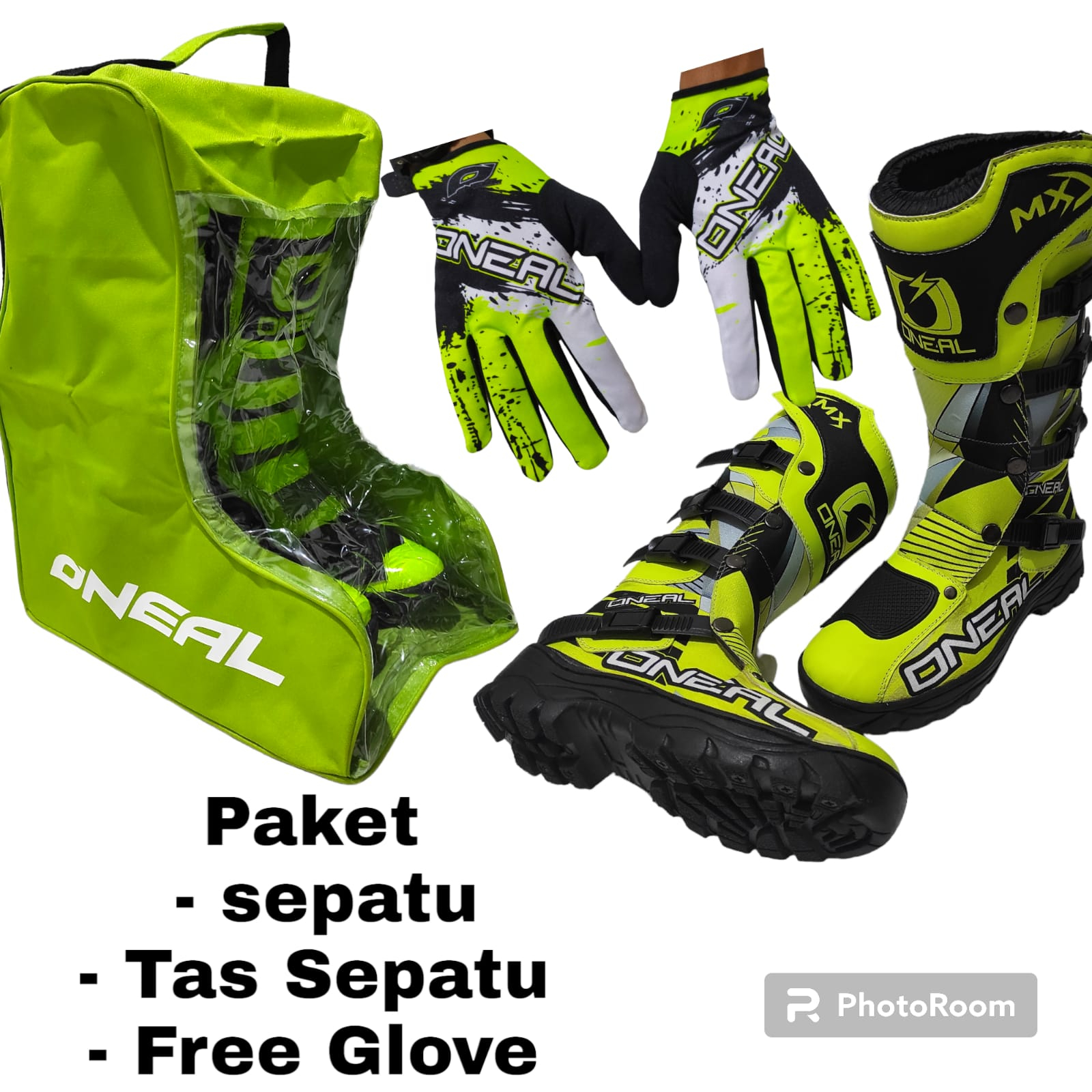 sepatu cross fullprinting plus tas FREE SARUNG TANGAN bots mx trail  motor cross gastrack or enduro kualitas premium