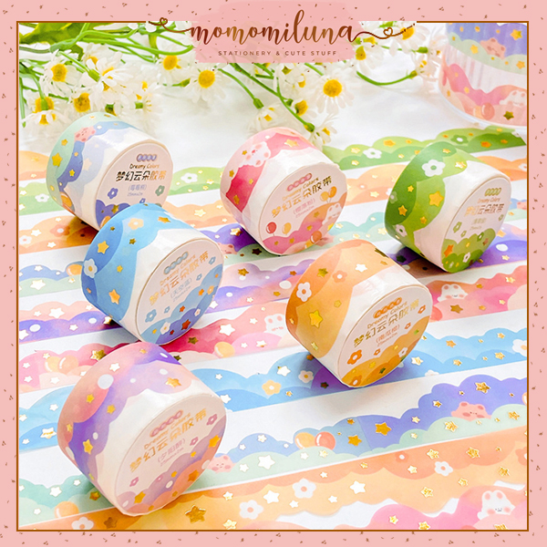 

Washi tape dreamy colors rolling cloud awan lucu cute kawaii aesthetic MK1427