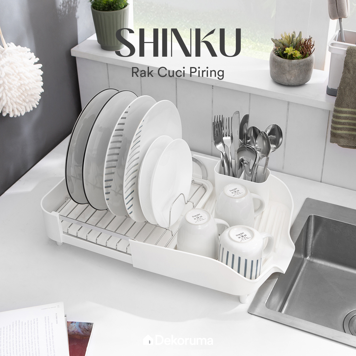 BATU_ Dekoruma Shinku Rak Piring Westafel Putih