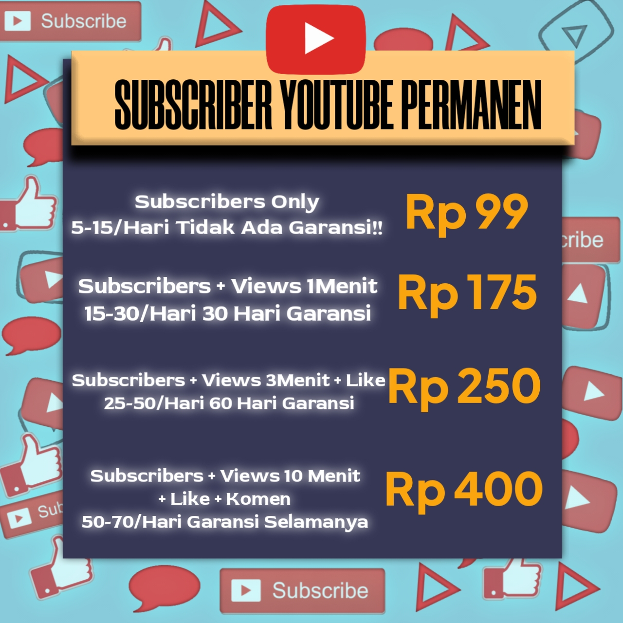 Paket Subscriber Youtube Permanent Manual Indonesia Real Natural Sesuai Algoritma
