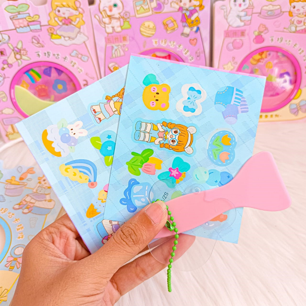 STICKER LOVELY GIRL BATTLE STIKER + ALAT PERATA KODE SZ-127 UNIK ALAT JURNALING LUCU IMUT KARAKTER GAMBAR