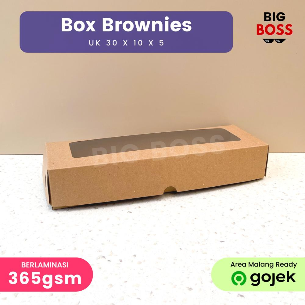 Box Brownies Laminasi / Dus Brownies Kraft / Dus Kue / Kemasan Brownies / Dus Brownis / Box Brownis Jendela / Box Snack