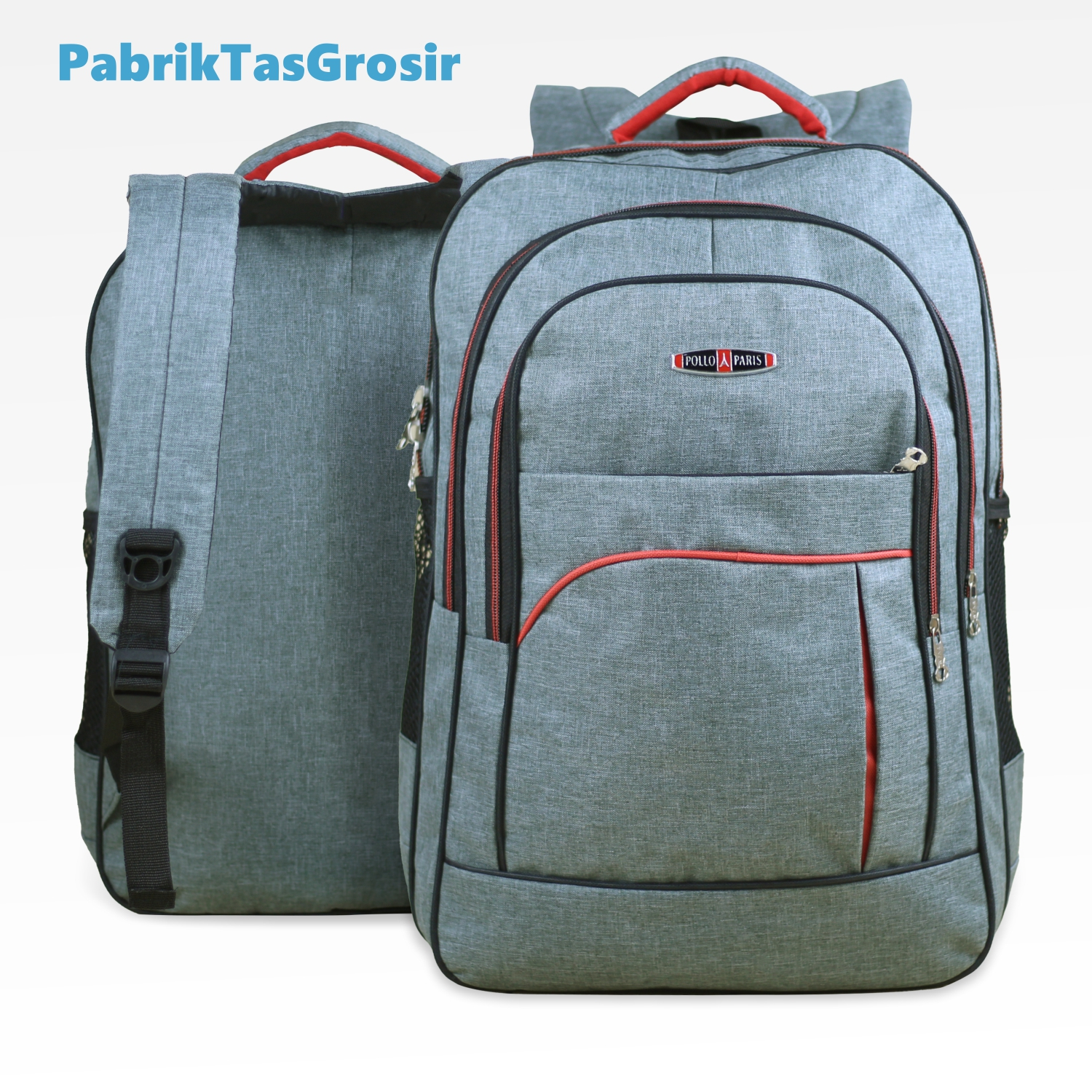 Tas Gendong Pria Ransel Laptop SMP SMA Kuliah Kerja Cowok Backpack Punggung Polo Termurah Keren Awet Backpack Cordura Abu Laptop In Bahan Impor Jahitan Kuat Tas SMA Kuliah Kerja Instansi