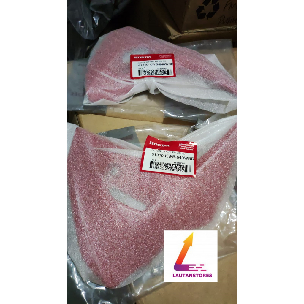 61310-KWB-640WRD 61210-KWB-640WRD Kuping Spakbor Depan Blade Karbu set Kiri Kanan Merah Cabe