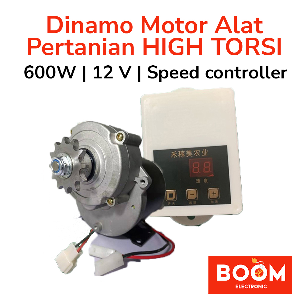 Paket Dinamo Motor Alat pertanian 600W DC12V &amp; Speed Controler (7141P)