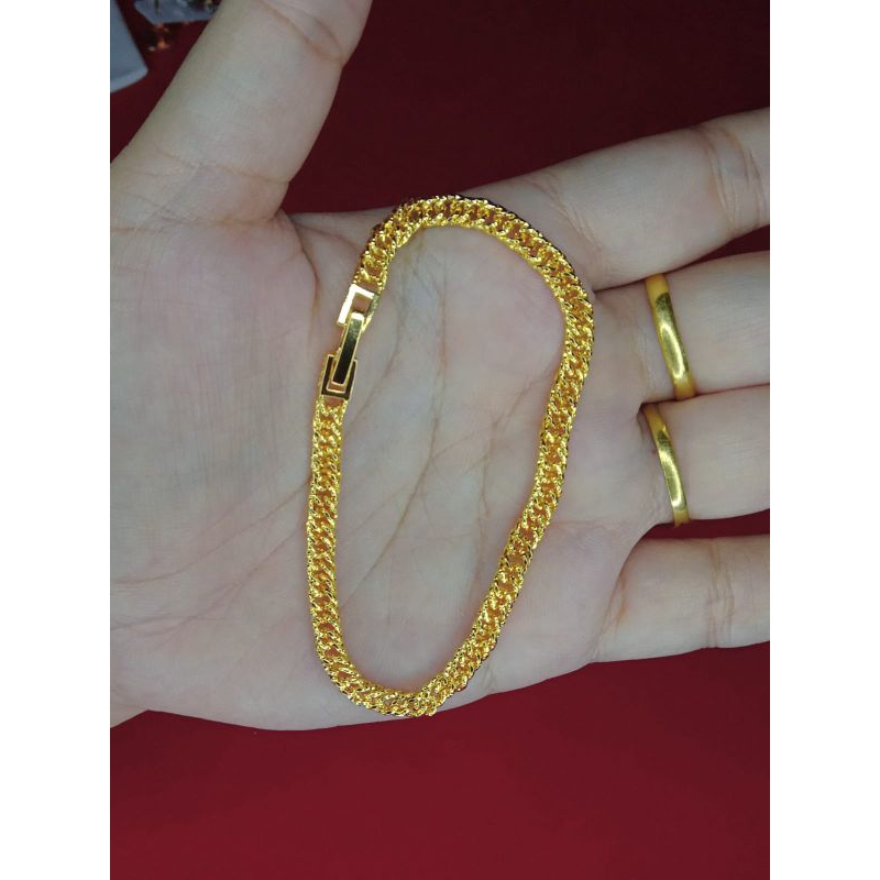 gelang sisik naga pasir lapis emas 24k