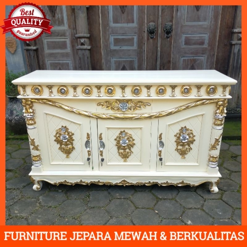 bufet hias ukir jati mewah jepara
