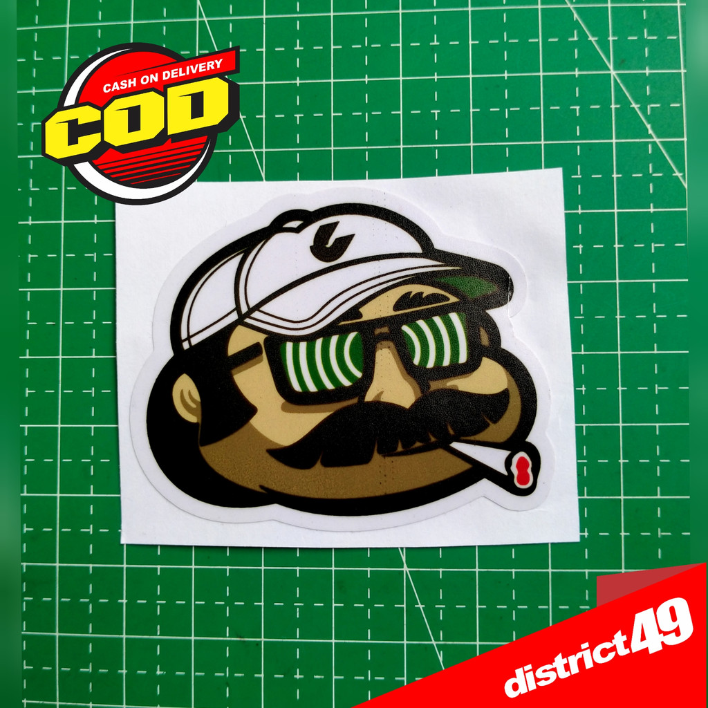 Stiker Print Cut Brand Distro URBAIN Laminasi Glossy bahan tebal anti air untuk motor mobil helm dll