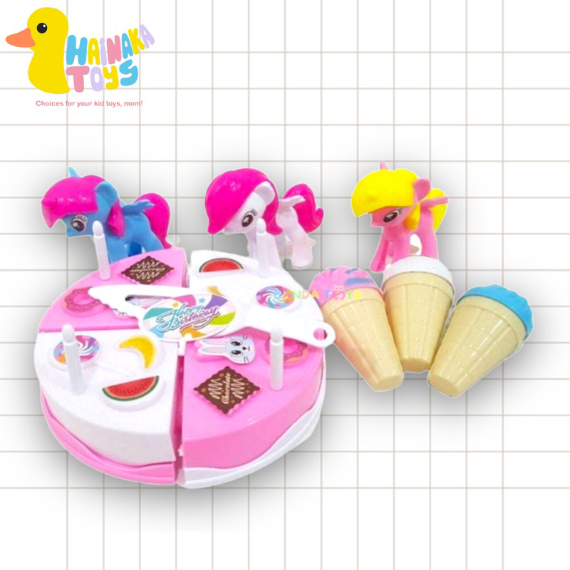 (26-44) mainan kue potong ultah little pony