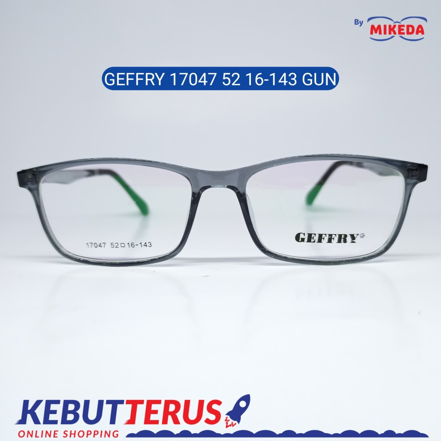 Mikeda-FRAME KACAMATA GEFFRY 17047 GUN + LENSA(MINUS/CYLINDER)