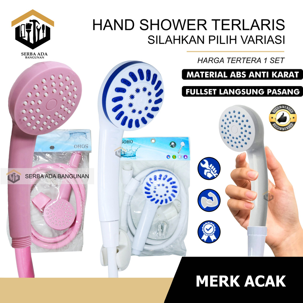 Hand Shower Mandi Warna - 1/2 Inch - High Quality PANCURAN DERAS HEMAT AIR DAN BERKUALITAS TERMURAH