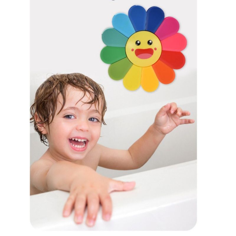 Mainan Air Mandi Anak Fun Water Play Windmill Spinner Suction Baby Waterwheel Sunflower Windmill Bathroom Shower Fullcolor Bath Toy Kado Ulang Tahun