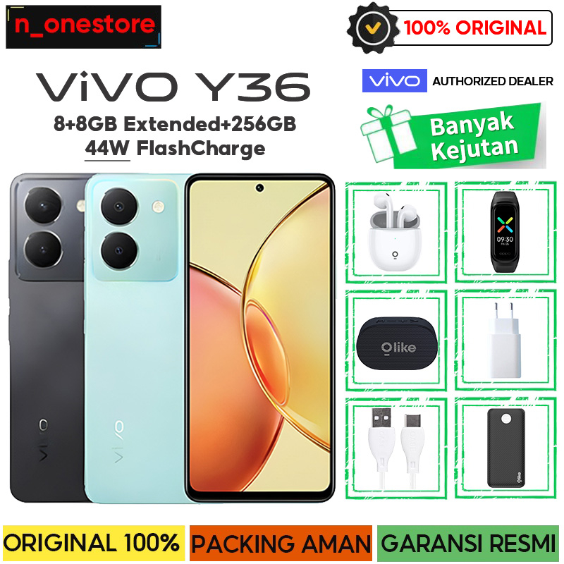 Vivo Y36 / VIVO Y35 8/256GB Garansi Resmi 44W Fast Charge 5000mAh Dynamic Glass Design 100% Original Gratis Ongkir Garansi Resmi Terbaru 2023