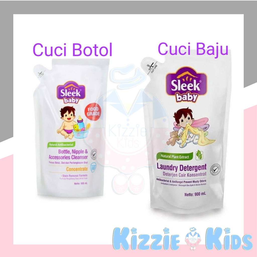 SLEEK Refill 900ml / Sabun Cuci Botol SLEEK / SLEEK Laundry Refil / Detergen Bayi