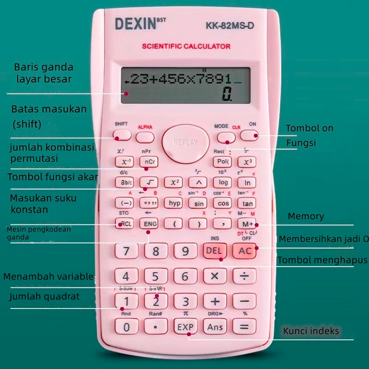 Kalkulator Scientific Calculator Sin Cos Tan 120 Function Aesthetic Estetik