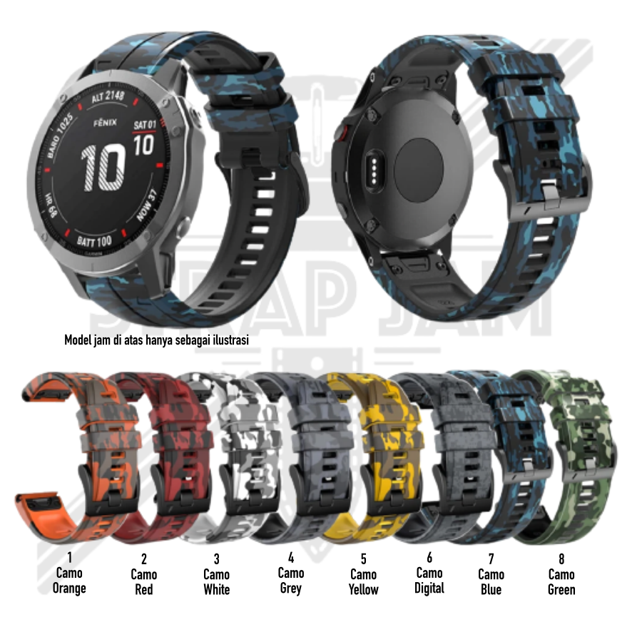 CQF Camo Strap Quick Fit Garmin Quick Fit 22mm 26mm - Tali Jam Army