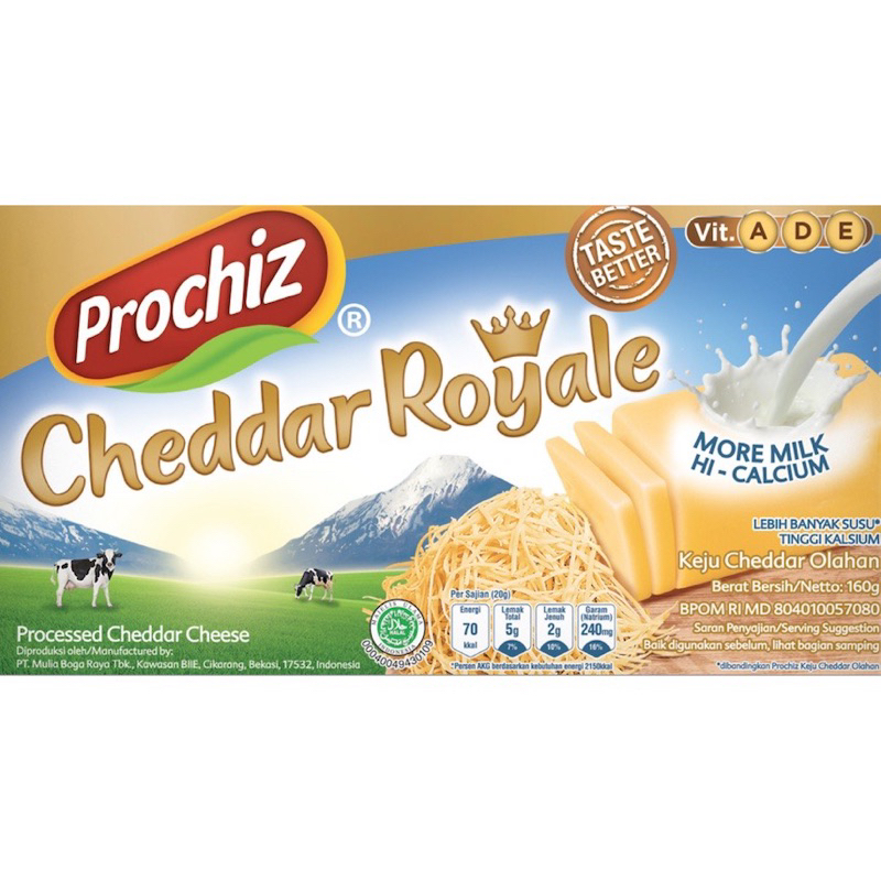 

PROCHIZ CHEDDAR ROYALE KEJU CHEDDAR CHEESE PRO CHIZ 170 GR