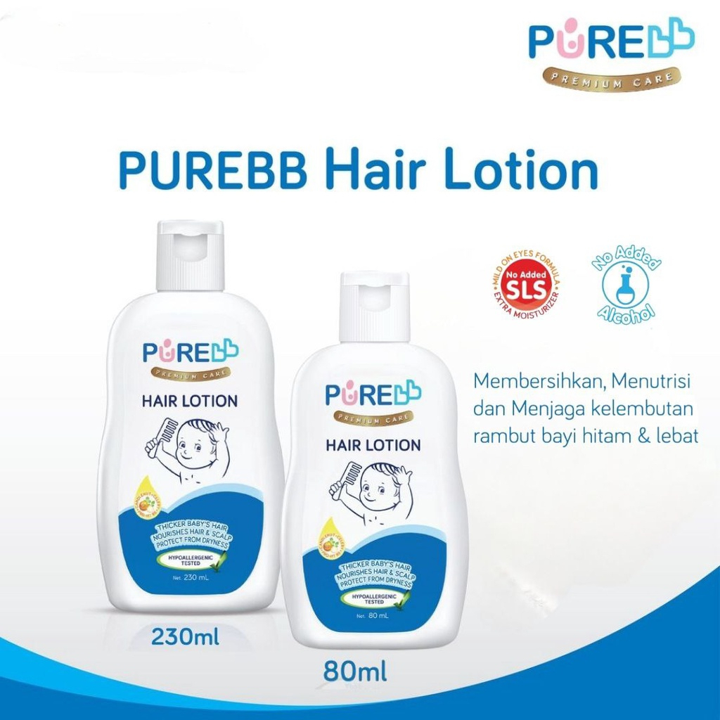 Pure Baby Hair Lotion 80ml dan 230 ml / Perawatan Rambut Bayi