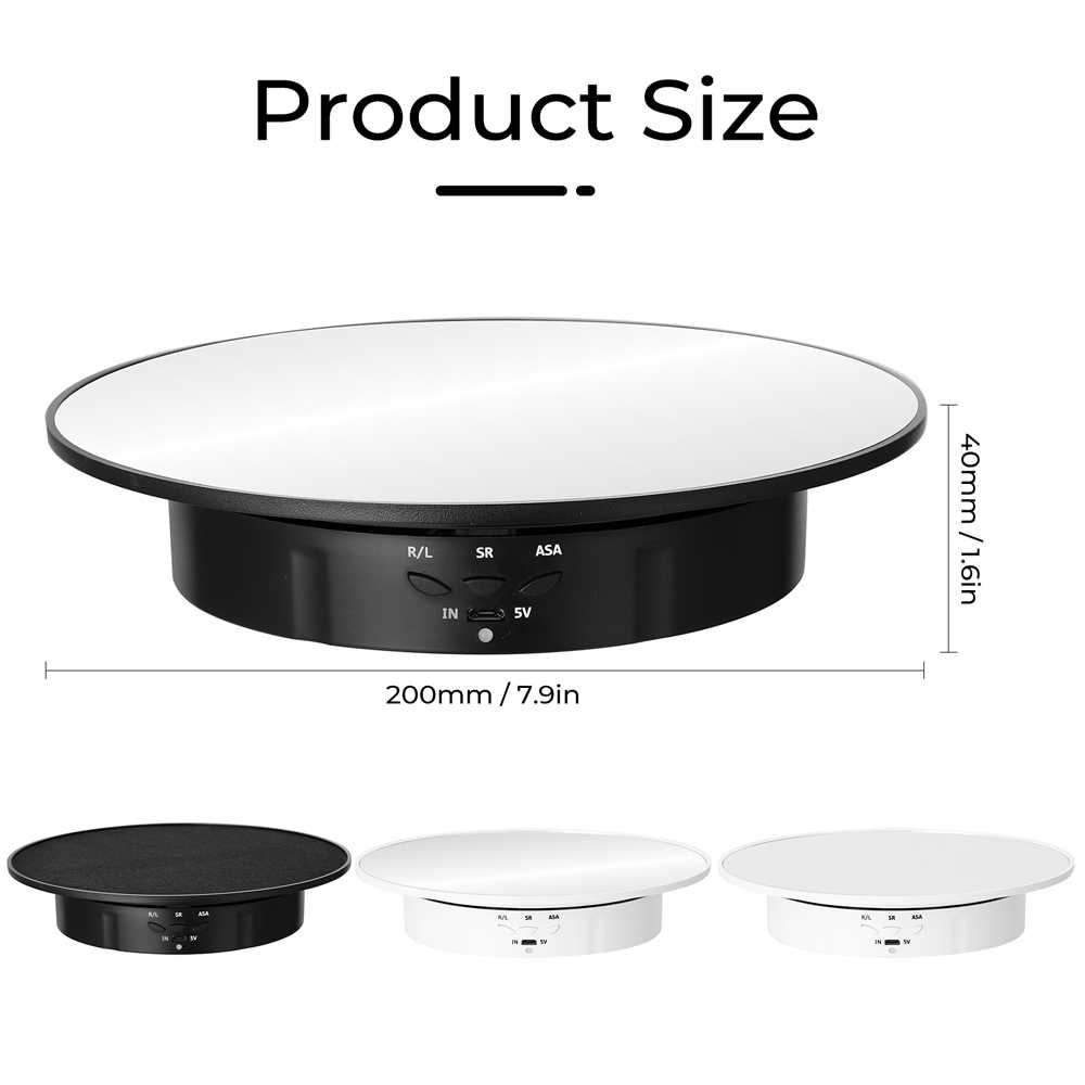 Alas Putar Fotografi Suede Rotating 360 Turntable 20cm Perlengkapan Foto Poduk Portable Kuat Aman Berkualitas