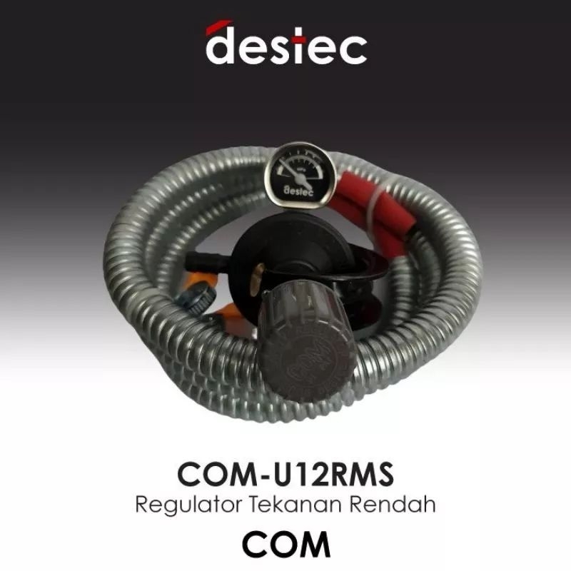 Regulator Gas Meter + Selang Gas 1,8M Destec COM-U12RMS / Selang Paket Destec Meter / Regulator Tekanan Rendah