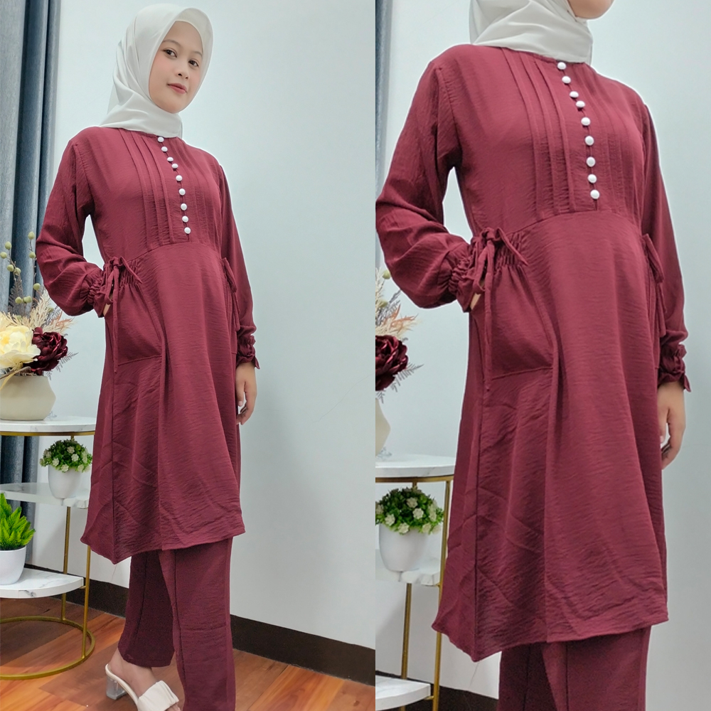 INARA SET CRINGKLE TUNIK + CELANA