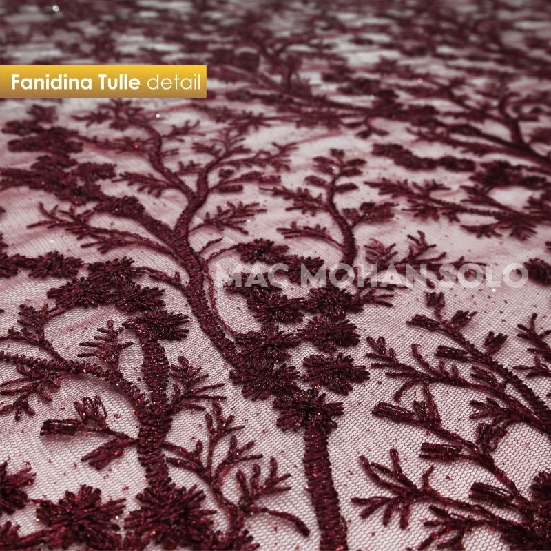 [NEWEST ARRIVAL]  FANIDIA TULLE EMBRODERY TILE BORDIR SALUR NEW DESIGN ELEGAN TERBARU TULE WEDDING DRESS KEBAYA BRIDESMAID WISUDA LAMARAN GOWN PER 05M BY MACMOHAN SATIN ROBERTO MAXMARA VELVET