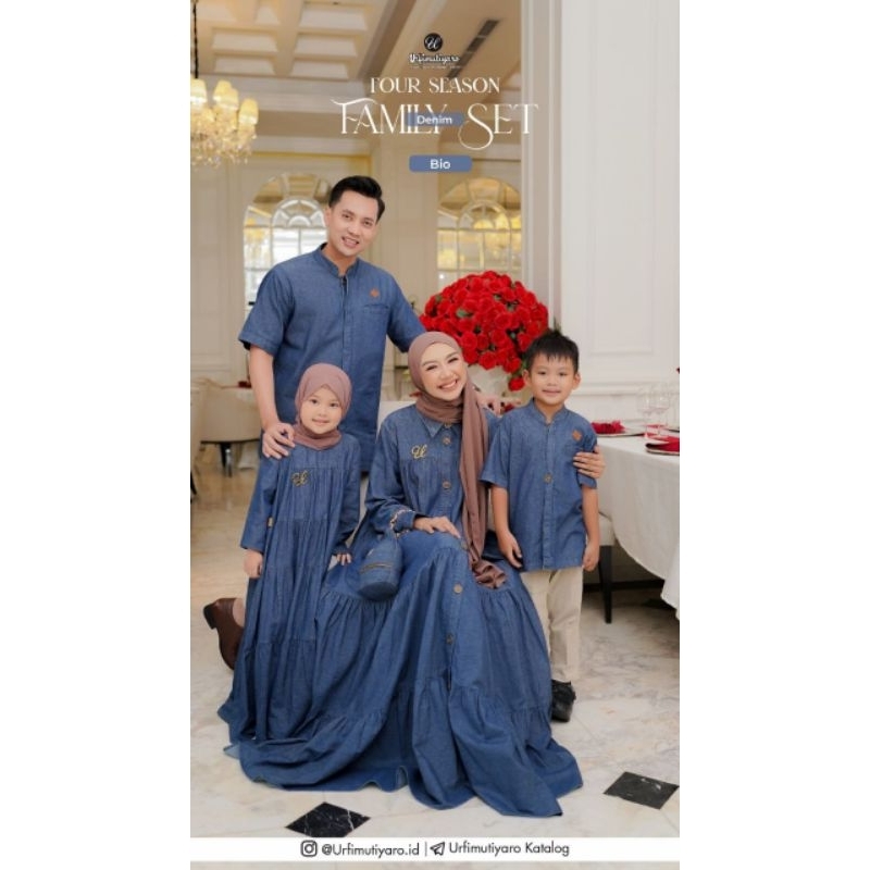 RIHAIA | Sarimbit Keluarga Terbaru 2023 Four Season Bahan Denim by Urfimutiyaro
