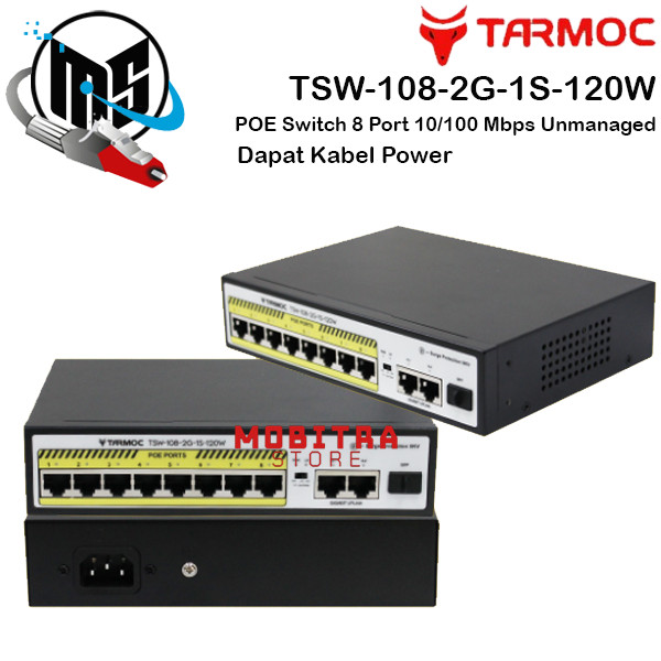 Tarmoc TSW-108-2G-1S-120W 8 Port 10/100 POE 802.3af/at | POE Switch 120W