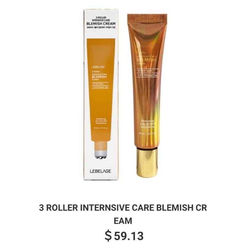 🇰🇷BLEMISH INTENSIVE CARE CREAM WITH 3 ROLLER (30ML)