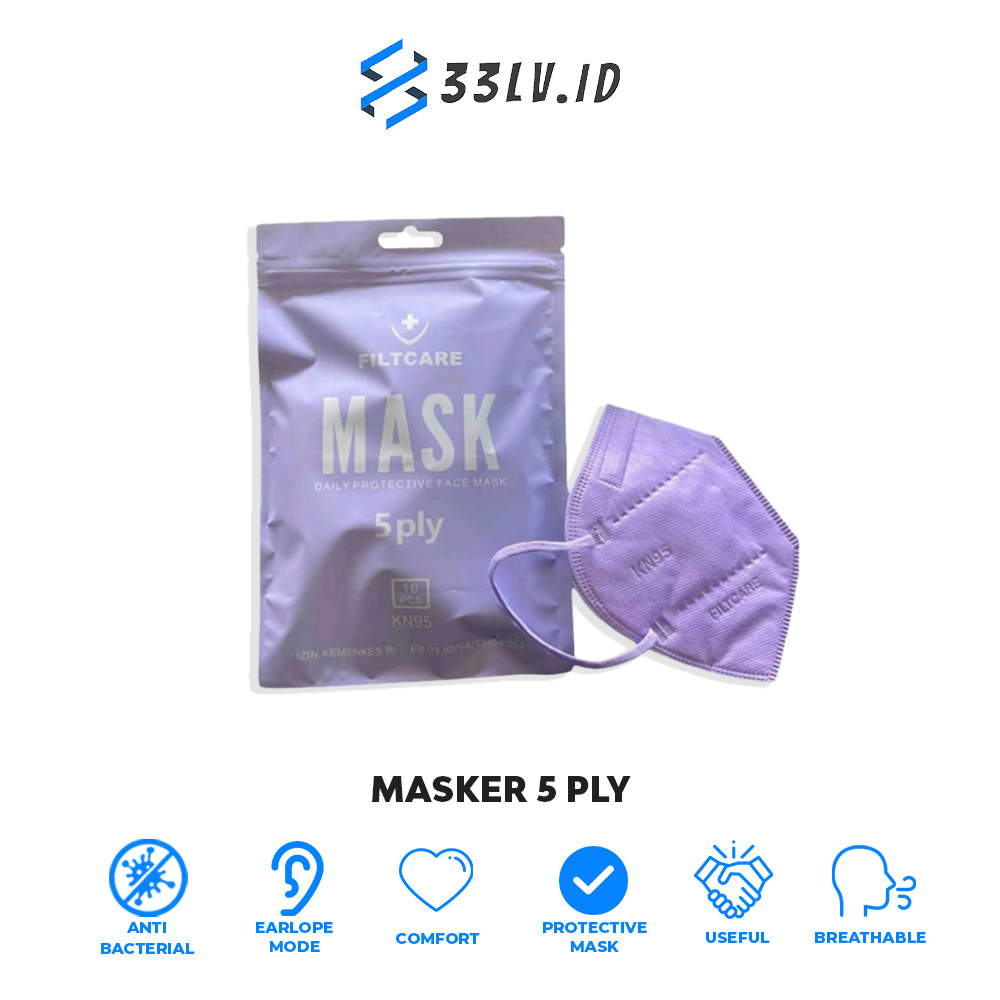 【33LV.ID】Masker KN95 face mask 5ply EARLOOP Masker Medis kn 95 5 ply premium isi 10pcs