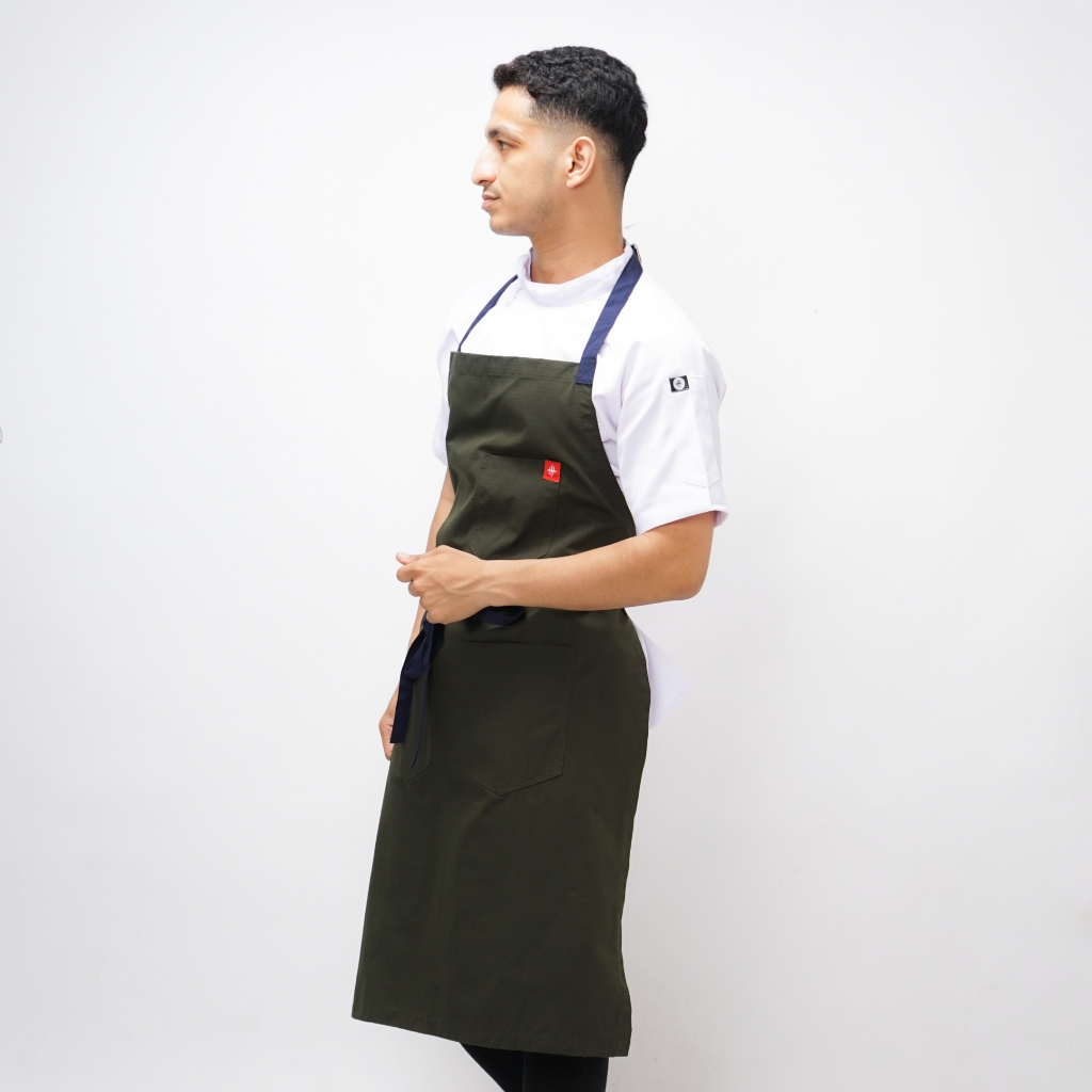 FK - Apron Masak chef Terbaru Baggio Cotton Hijau Army