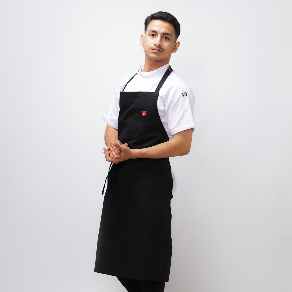 FK - Maggio Chef Apron Celemek Hitam Unisex Barista Waiter Approne Masak Koki Cheff